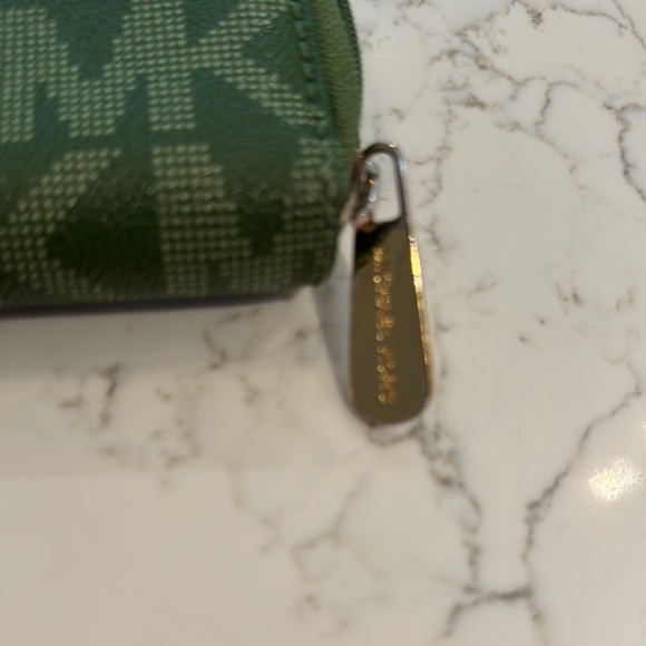 Michael Kors Forest Green Wallet with tan interior with Gold Accents - Picture 9 of 9